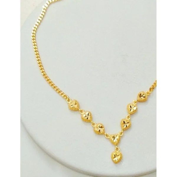 Bangkok Gold Heart Necklace 42cm