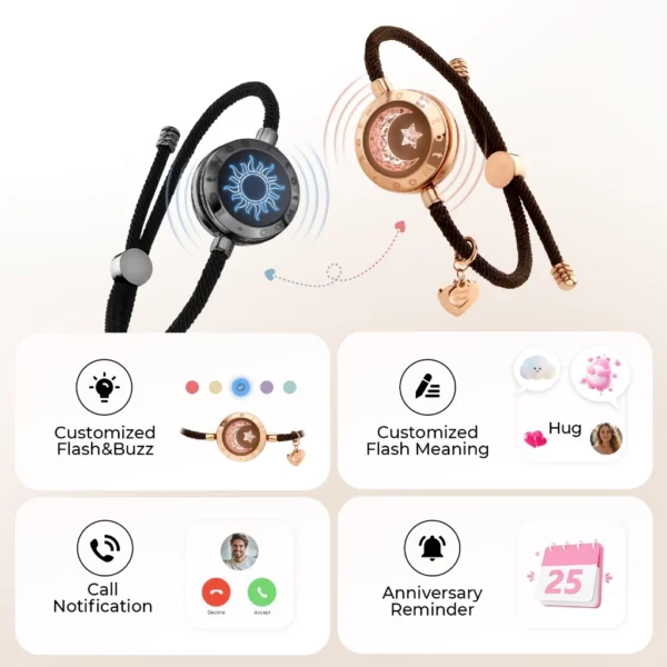 TOTWOO Sun Moon Couple Touch Bracelet