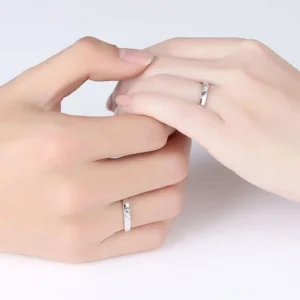 YOUNIQ Couple Adjustable Silver Rings