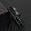 YOUNIQ Bead Titanium Black Leather Bracelet