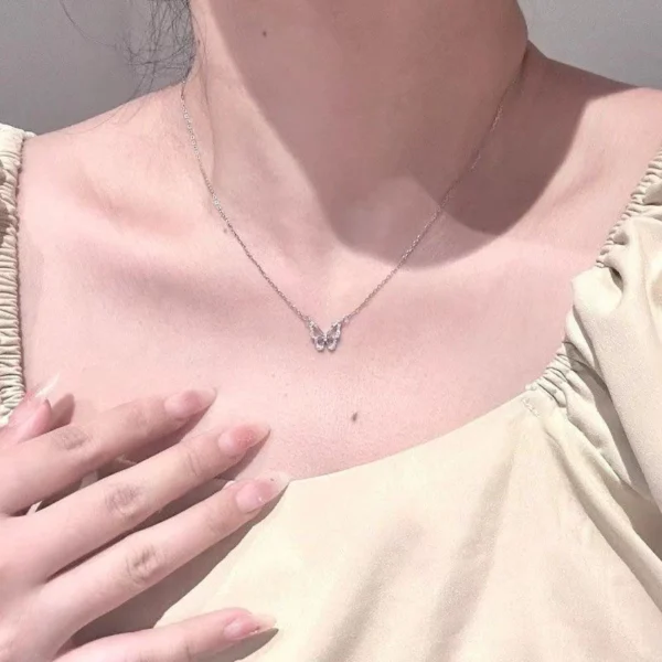 Pearl Shell Butterfly Pendant Necklace