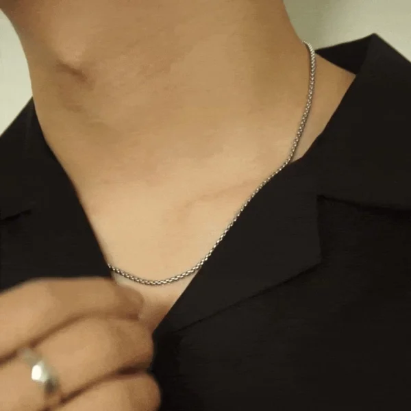 Plenty Fabian Box Chain Necklace Silver
