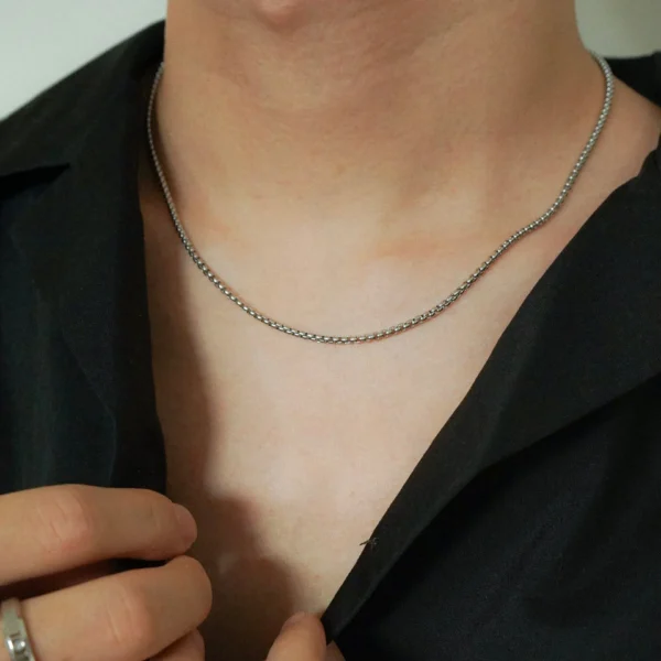 Plenty Fabian Box Chain Necklace Silver
