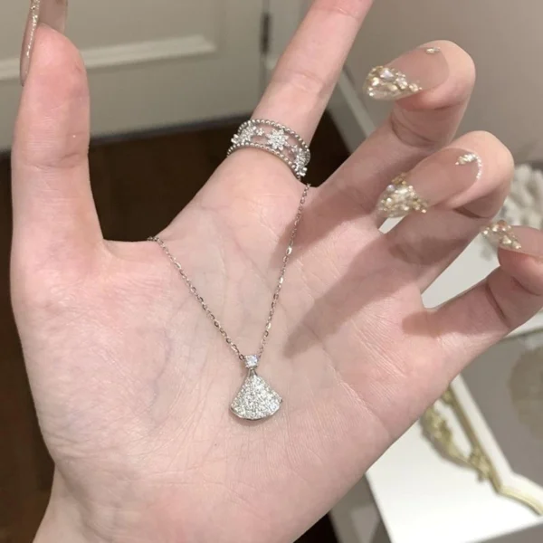 Alloy Zircon Skirt Pendant Necklace