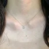 Zircon Five Leaf Flower Pendant Necklace