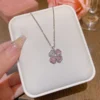 Alloy Four Leaf Flower Necklace