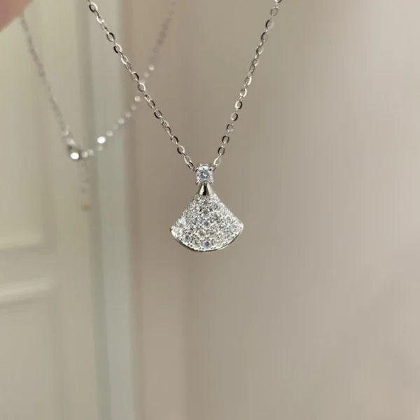 Alloy Zircon Skirt Pendant Necklace