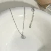 Zircon Five Leaf Flower Pendant Necklace