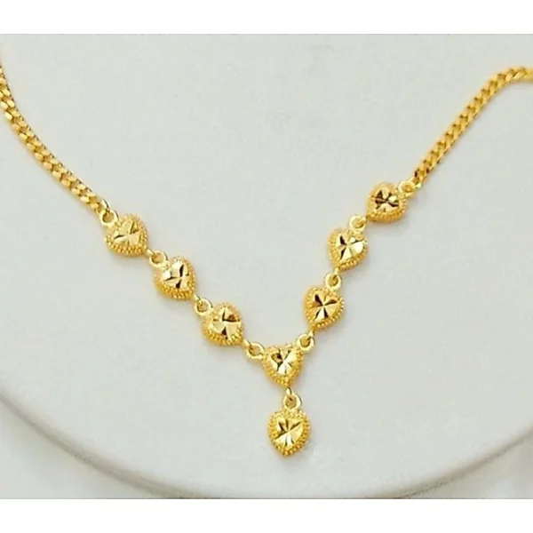 Bangkok Gold Heart Necklace 42cm